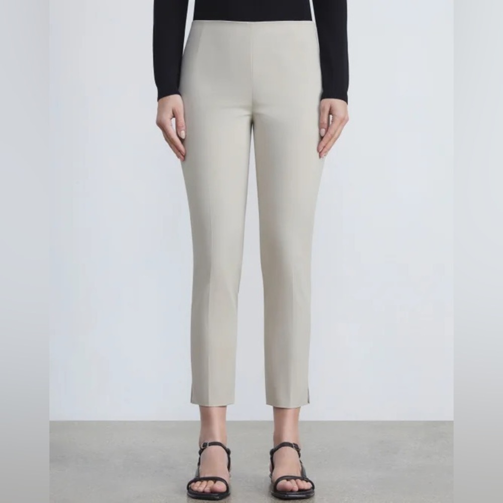 Lafayette 148 New York FUNDAMENTAL BI-STRETCH STANTON PANT in Khaki Size 12 NWT